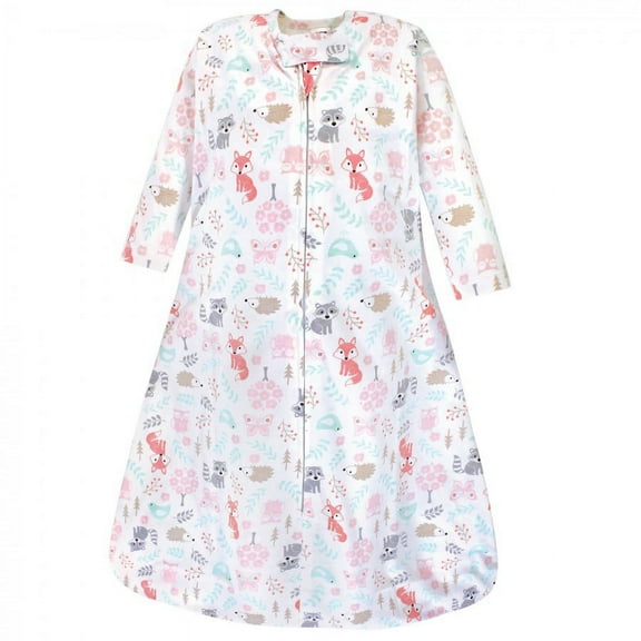 Hudson Baby Infant Girl Long Sleeve Cotton Jersey Sleeping Bag, Girl Woodland, 0-6 Months