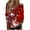 Red, variant on Womens Long Sleeve Blouse Womens Fashion Casual Snowflake Print V Neck Stitching Long Sleeve Christmas Blouse Top Long Sleeve Blouse