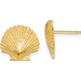 thumbnail image 1 of 14K Yellow Gold Scallop Shell Post Earrings (13 X 13) Made In Peru k4454, 1 of 5