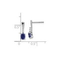 thumbnail image 4 of 7/10 Carat (Ctw) Lab Created Blue Sapphire Drop Earrings in 14K White Gold for Women, 4 of 5