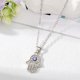thumbnail image 4 of Evil Eye Necklace Third Eye Necklace and Hamsa Hand Necklace, Lucky Pendant Jewelry Gift for Women Girlfriends, 4 of 5