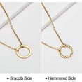 thumbnail image 4 of Collar Dainty Circle Karma oso de fresa Chapado en oro de 14 quilates para mujer, 4 of 4