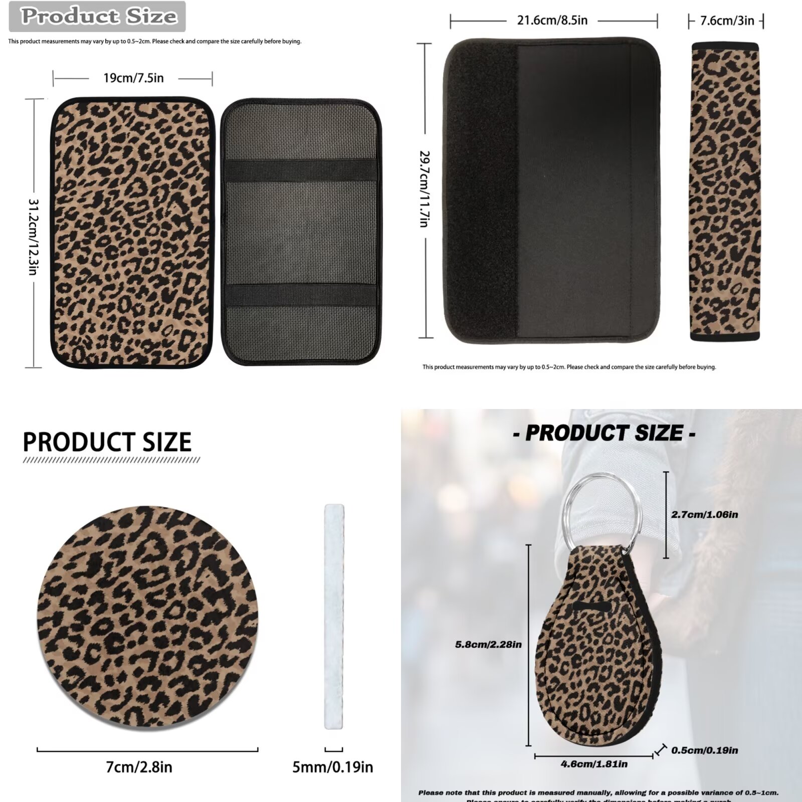 Binienty Leopard Print Auto Seat Covers Full Set 14 Pieces Car Accessories For Women Interior Cheetah Print Car Seat Covers With Steering Wheel Cover High Back Vehicle Bucket Cushion Protection