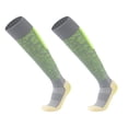 thumbnail image 2 of Calcetines de fútbol hasta la rodilla, suaves y transpirables, para deportes atléticos. Gris y verde, 2 of 9