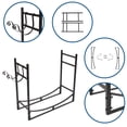 thumbnail image 4 of KAAYEE 34 inch Firewood Rack with Kindling Hooks,Heavy Duty Wood Storage Holder for Fireplace Deck Outdoor Indoor,Black, 4 of 9