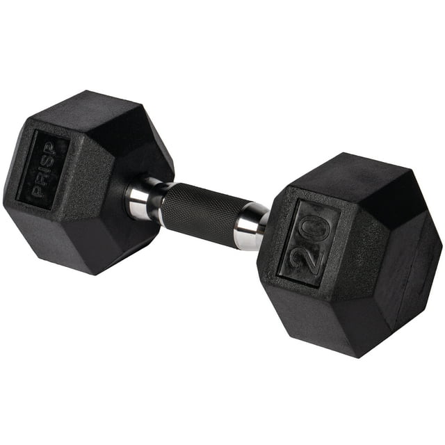 PRISP Haltère Hexagonal en Caoutchouc - Poids à Main en Fonte pour Gym à la Maison, Exercice et Mise en Forme avec Poignée en Caoutchouc; Vendu à l'Unité