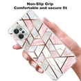 thumbnail image 3 of Rosebono Compatible With Motorola Moto G Power 5G 2023 Case Hybrid Bling Glitter Sparkle Laser Pink Polygon Geometric Marble Graphic Cover Case for Motorola Moto G Power 5G 2023, 3 of 5