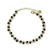 Kaash Customs 14k Gold Color Chain CZ Anklet Bracelet for Women in Brass Metal