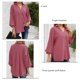 thumbnail image 5 of Camisa de mujer con cuello en V, mangas abullonadas, botones, color morado y rojo, largo tres cuartos, talla M, 5 of 6