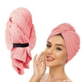 thumbnail image 3 of Pklyzj Fast Drying Microfiber Hair Towel Wrap with Elastic Strap - Super Soft Hair Turban for Long, Thick, and Curly Hair, 3 of 7