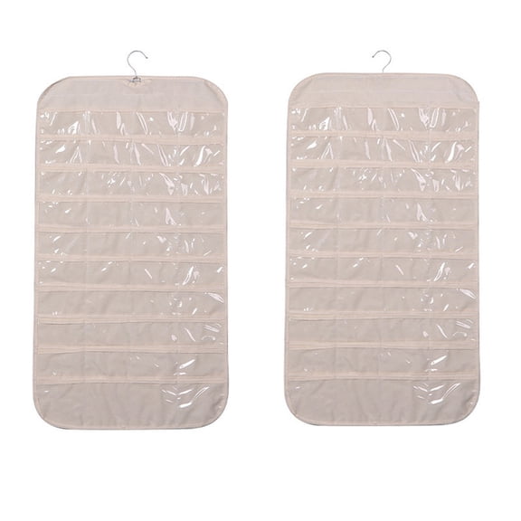 Clearance! SLMOTUAE Jewelry Hanging Non-Woven Organizer 80Pockets Curved Print