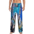 thumbnail image 2 of Lsque Sea Turtle Swims Print Men's Pajama Pants, Lounge Pant - Comfortable Home Wear,Elastic Waistband, Stylish Design-XX-Large, 2 of 9