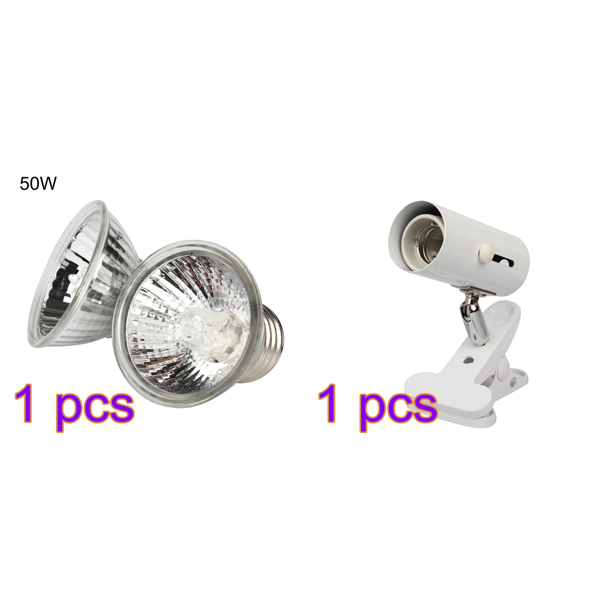 UVA+UVB Reptile Lamp Kit with Clipon Ceramic Light Holder Turtle