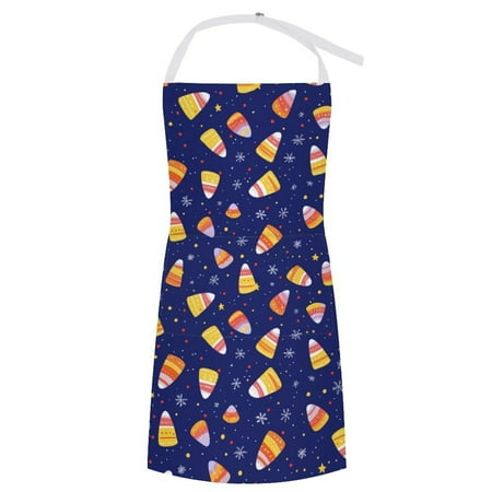 

ZZZHY Halloween Candy Corn Snowflakes Magic-533 Apron with Pockets Adjustable Aprons for Men/Women Waterproof Chef Aprons for Gardening Cooking BBQ Baking Halloween Thanksgiving Christmas