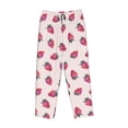thumbnail image 4 of Xecao Hand Drawn Strawberry Women's Straight Lounge Pajama Pants: The Epitome of Relaxed Sleepwear, 4 of 9