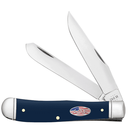 Case 71231 2x Stainless Blade Navy Synthetic Handle Trapper Knife
