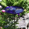thumbnail image 5 of Achla Designs 14 In Hand Blown Crackle Glass Birdbath w/ Stake, Cobalt Blue, 5 of 8