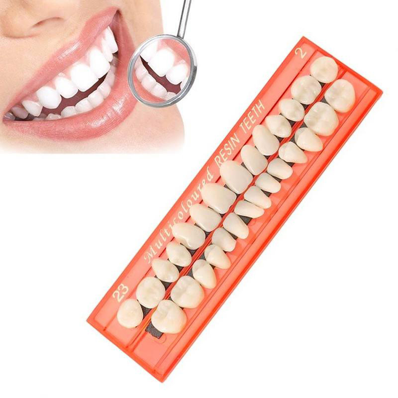 28PCS/set Resin Upper Lower Temporary Teeth Crown For Dental Oral Care