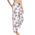 thumbnail image 3 of Kdxio Women's Comfy Stretch Pink Butterflies (2)Print Drawstring Pajama Pants-XX-Large, 3 of 9