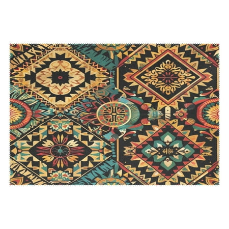 

Ryvnso 1 Piece Placemats Bohemia Tribal Ethnic Dining Mats Heat-Resistant Non-Slip Washable Table Mat