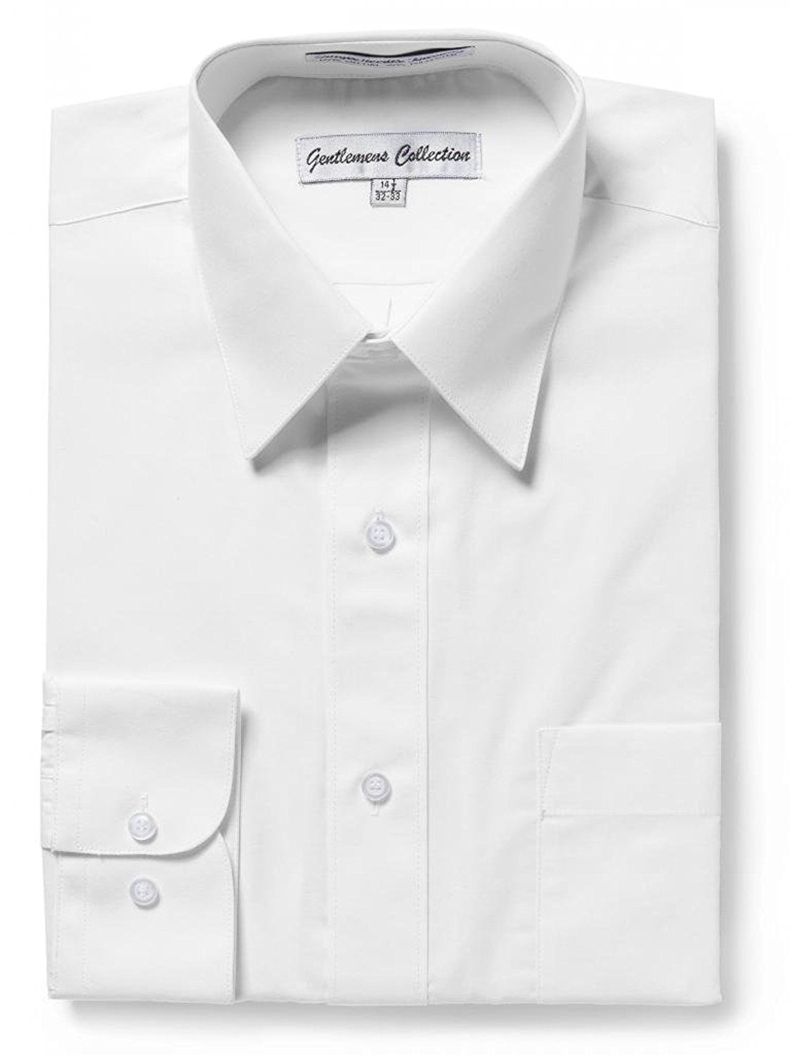 Gentlemens Collection Men's Regular Fit Long Sleeve Solid Dress Shirt