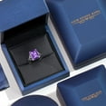 thumbnail image 5 of Gem Stone King 14K White Gold Purple Amethyst Solitaire Engagement Ring for Women (4.50 Cttw, Emerald Cut 11x9MM, Gemstone Birthstone), 5 of 6