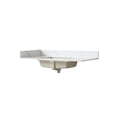 thumbnail image 6 of 43 Inch Marble Vanity Top, White Vanity Top with 3 Pre-drilled Faucet Holes, Bathroom Vanity Top with Undermount Rectangular Middle Sink and 4" Height Backsplash,  Bianco Carrara Venato    RR, 6 of 10
