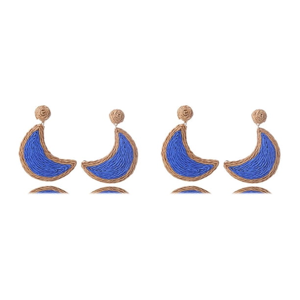 Sonducket 1 par de pendientes retro de verano en forma de luna, colgante de joyería portátil, accesorio colgante para el hogar al aire libre, azul oscuro Azul oscuro 2piezas Sonducket CBP270835