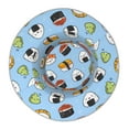thumbnail image 2 of Vsdgher Kawaii Sushi Print Bucket Hat for Men&Women Bucket Hat Reversible Summer Double-Side-Wear Travel Gardening, Beach, Camping, Hiking, Fishing Cap, 2 of 5
