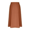 thumbnail image 5 of cocolona Womens Skirts for Women Summer Elastic Waist Flowy Midi Skirts Fashion Casual Loose Solid Color Beach Vacation Skirts Orange XXL, 5 of 6