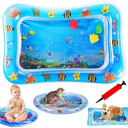 2024 New Pet Water Bed, Cat & Dog Cooling Sensory Mat, Thickened Summer Playmat with Fish & Cat Activity