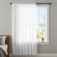thumbnail image 4 of Pure White Sheer Curtains 54 Inches Long, Simple Solid Color Light Filering Curtains, Breathable Simi Curtain Privacy Drapes for Kitchen Bathroom Nursery Lightweight Small Window Treatment, 4 of 9