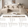 thumbnail image 6 of Sdorens 155" Cloud Couch Sectional Modular Sofa,Comfy Sectional Couch with Ottoman Deep Seat Chenille L Shaped Sofa,Modular Couches for Living Room,Bedroom and Apartment,Khaki, 6 of 15