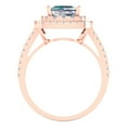 thumbnail image 4 of 2.07 ct Princess Cut Blue Moissanite with Simulated Diamond Halo Accents 14K Rose Gold Womens Engagement Ring, 4 of 5