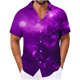 thumbnail image 1 of Blusa y camisa de manga corta con cuello vuelto para hombre, unisex, con botones y cuello alto, de longitud media, 1 of 4