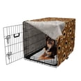thumbnail image 2 of Zambia Dog Crate Cover, Animals Camel Giraffe Ostrich Graphic Print in Warm Colors, Easy to Use Pet Kennel Cover for Medium Large Dogs, 35" x 23" x 27", Cinnamon Ginger and Black, by Ambesonne, 2 of 6