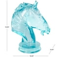 thumbnail image 3 of 6" x 13" Light Blue Resin Tinted Horse Sculpture, by DecMode, 3 of 9