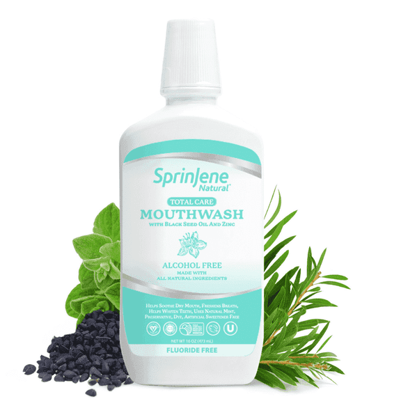 SprinJene Natural Total Care Mouthwash, Fluoride and Alcohol Free