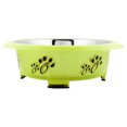 thumbnail image 4 of Iconic Pet Color Splash Designer Oval Fusion Bowl in Green- Medium, 4 of 4