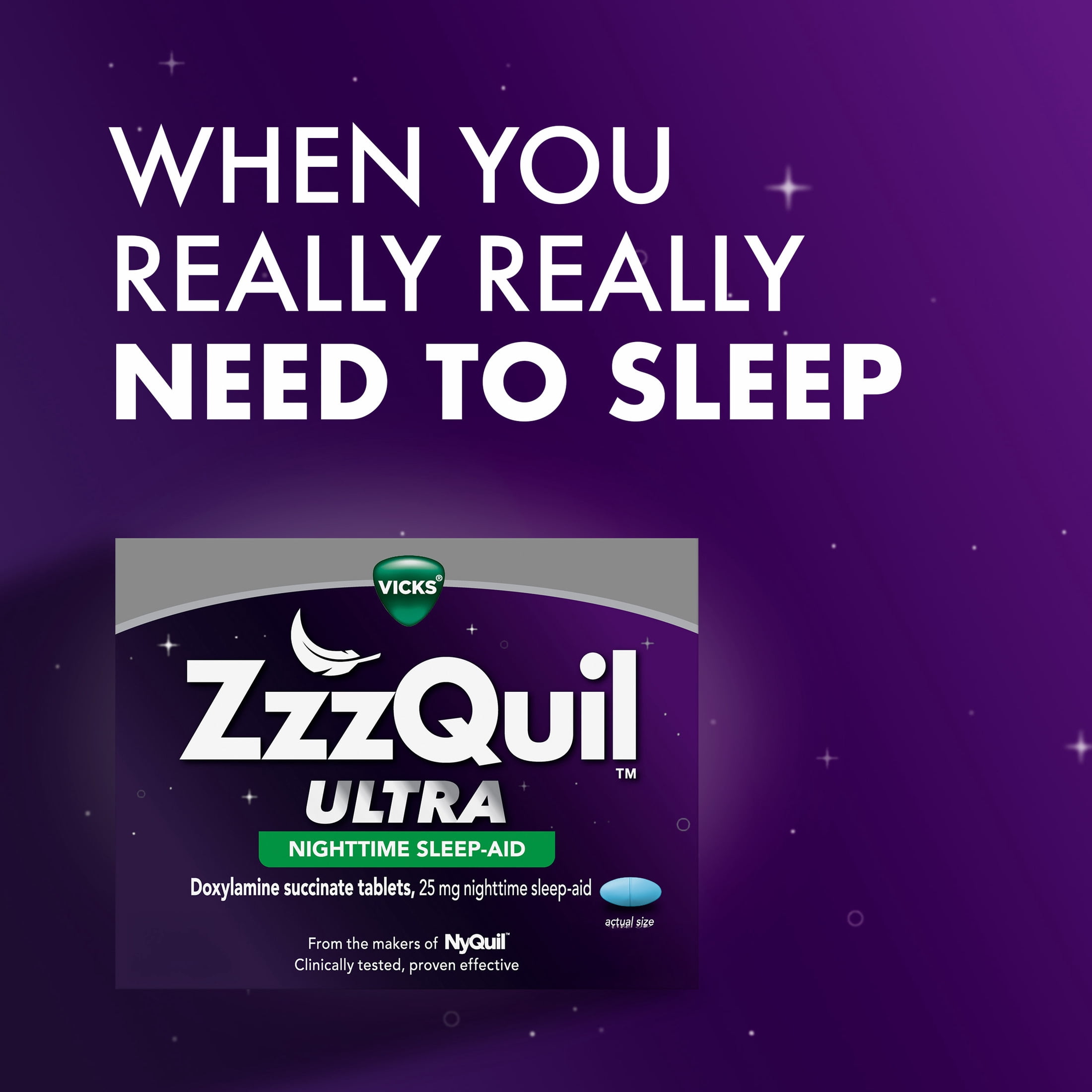 (2 pack) ZzzQuil ULTRA, Sleep Aid, Doxylamine Succinate 25mg, Sleep Aids for Adults, 12 Tablets