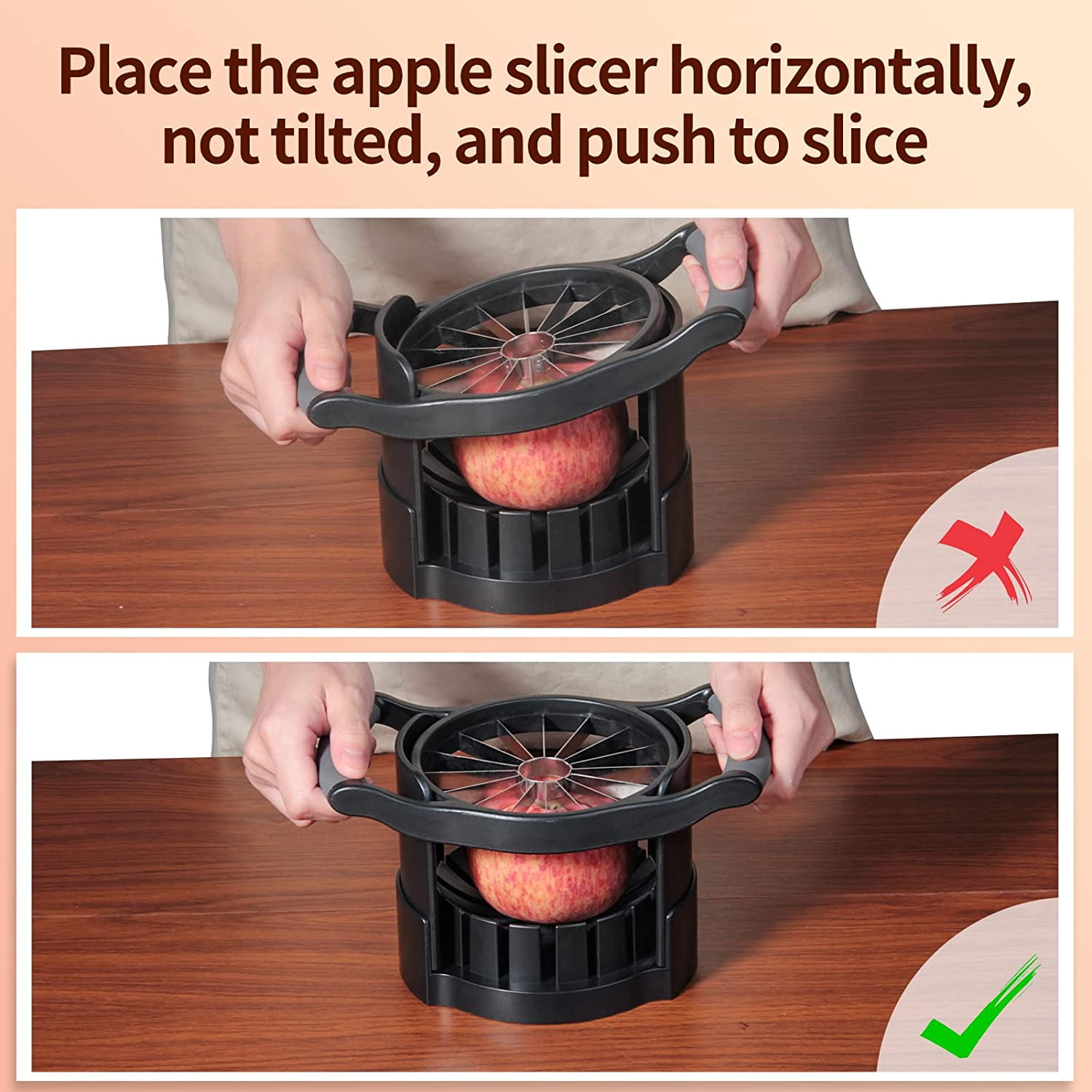Apple Slicer Corer, Stainless Steel Upgraded 16-Slice Sharp Apple Slice  Cutter L