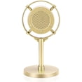 thumbnail image 3 of Vintage Fake Plastic Microphone, Live Photography Bar Nostalgia Background Posing Simulation Shooting Props, Retro Decoration Collector, for Retro Theme Scene Shooting - Gold, 3 of 6