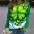 thumbnail image 6 of Saint Patricks Day Outfit Women Cute Gnome Print Shirts Crewneck Long Sleeve Sweatshirt Irish Going Out Tops Green Shirts for Women St Patricks Day, 6 of 7