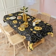 thumbnail image 3 of Black Sunflower Word Pattern Rectangle Tablecloth 60"x102",Waterproof Polyester Rectangle Table Cloth, Wipeable Spillproof Polyester Tablecloth for Dining, Camping, Indoor and Outdoor, 3 of 6