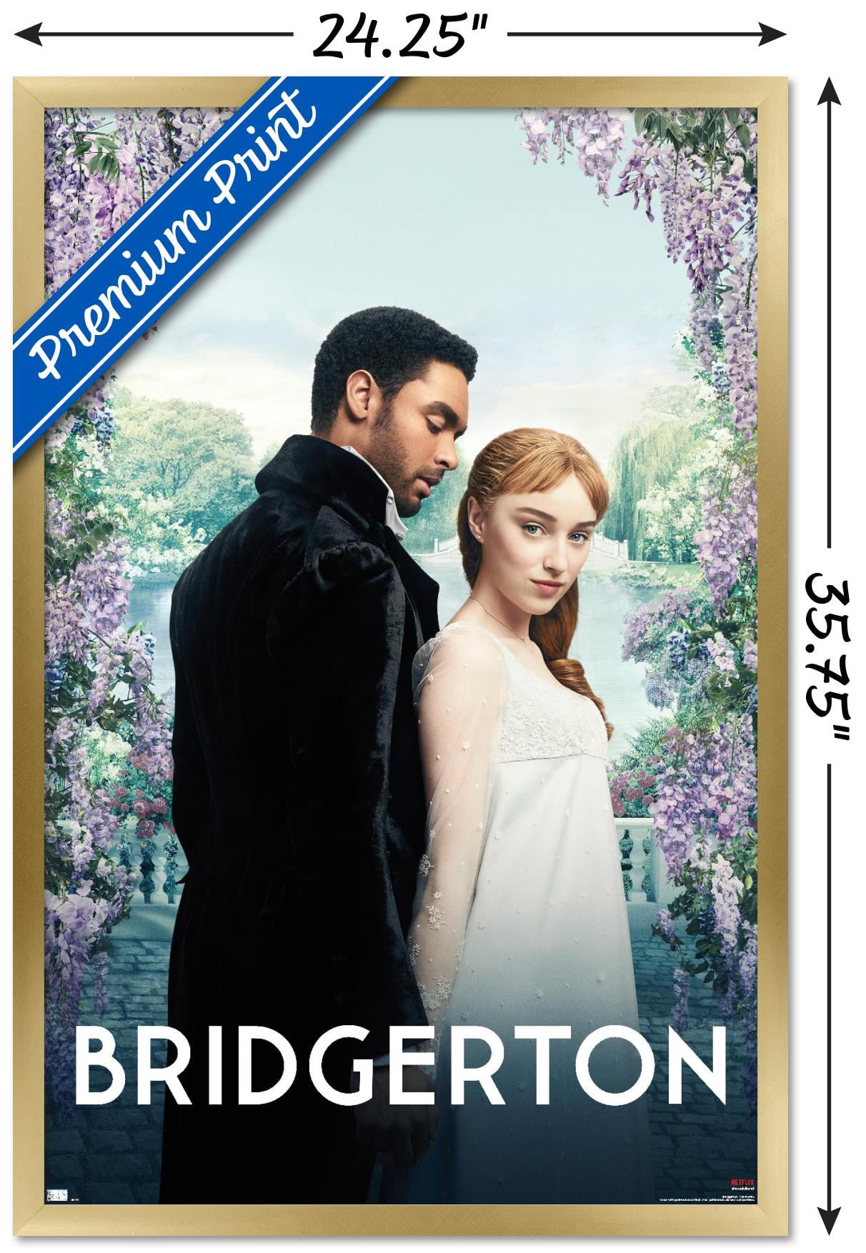 Netflix Bridgerton - Daphne and Simon Wall Poster, 22.375" x 34", Framed