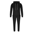 thumbnail image 5 of BXINGOHAI Mens 2 Pieces Tracksuits Solid Long Sleeve Sweatsuits Winter Hoodies Pullover Sweatshirts Elastic Waist Sweatpants Athletic Running Sport Sets Fall Savings Black,XL, 5 of 6