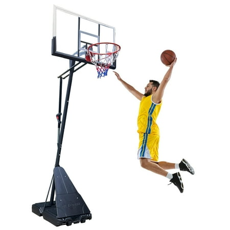 Sugift 54In Portable Basketball Hoop With Polycarbonate Backboard
