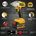 thumbnail image 6 of Cordless Impact Wrench, UNTIMATY 1/2 inch  Brushless Impact Gun, Max Torque 320 Ft-lbs（430N.m） Impact Wrench with 21V Brushless Motor, with 3.0Ah Li-ion Battery & 7 Sockets,Yellow, 6 of 7