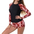 thumbnail image 1 of RKSTN Maillot de Bain à Manches Longues pour Femmes, Protection Solaire, Fermeture Éclair, Surf, Rouge, G, 1 of 9