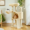 thumbnail image 3 of Pefilos 41" Cat Tree Tower for Indoor Cats, Multi-Level Cat Condo House with Cozy Plush Perches Cats Play House, Beige, 3 of 6